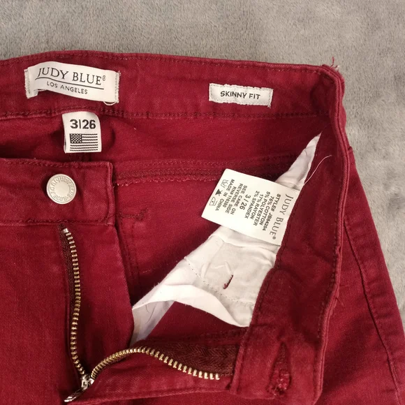 Judy Blue Womens Skinny Fit Red Jeans Size 3/26 - Picture 10 of 14